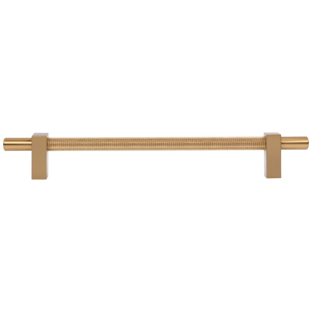 96 mm Center-to-Center Satin Nickel Larkin 3 Knurled Center Cabinet Bar Pull