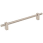 96 mm Center-to-Center Satin Nickel Larkin 3 Knurled Center Cabinet Bar Pull