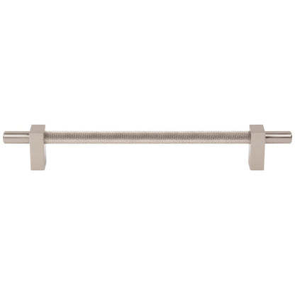 96 mm Center-to-Center Satin Nickel Larkin 3 Knurled Center Cabinet Bar Pull