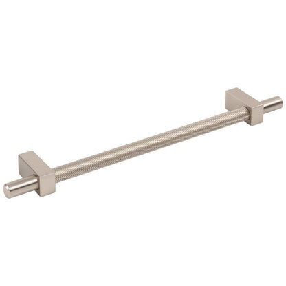 96 mm Center-to-Center Satin Nickel Larkin 3 Knurled Center Cabinet Bar Pull