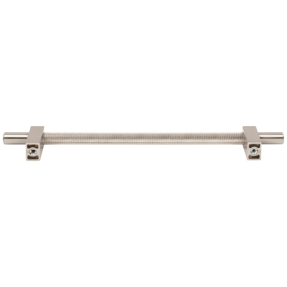 96 mm Center-to-Center Satin Nickel Larkin 3 Knurled Center Cabinet Bar Pull