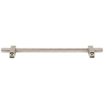96 mm Center-to-Center Satin Nickel Larkin 3 Knurled Center Cabinet Bar Pull