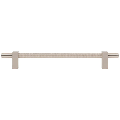 96 mm Center-to-Center Satin Nickel Larkin 3 Knurled Center Cabinet Bar Pull