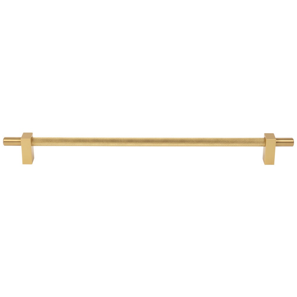 96 mm Center-to-Center Satin Nickel Larkin 3 Knurled Center Cabinet Bar Pull