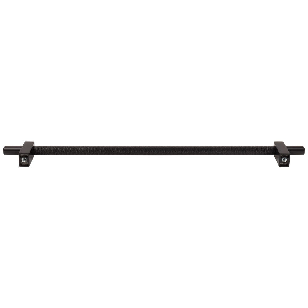 96 mm Center-to-Center Satin Nickel Larkin 3 Knurled Center Cabinet Bar Pull