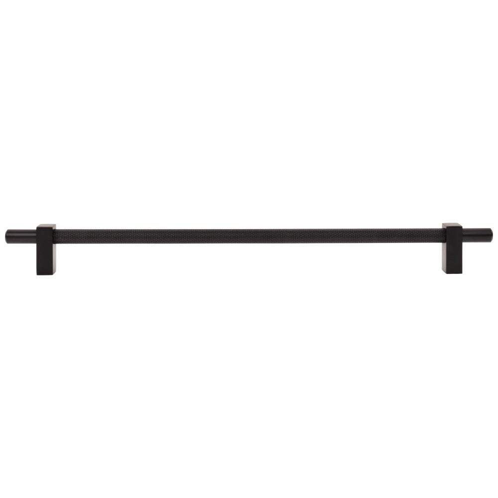 96 mm Center-to-Center Satin Nickel Larkin 3 Knurled Center Cabinet Bar Pull