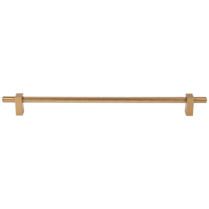 96 mm Center-to-Center Satin Nickel Larkin 3 Knurled Center Cabinet Bar Pull