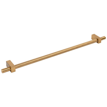 96 mm Center-to-Center Satin Nickel Larkin 3 Knurled Center Cabinet Bar Pull