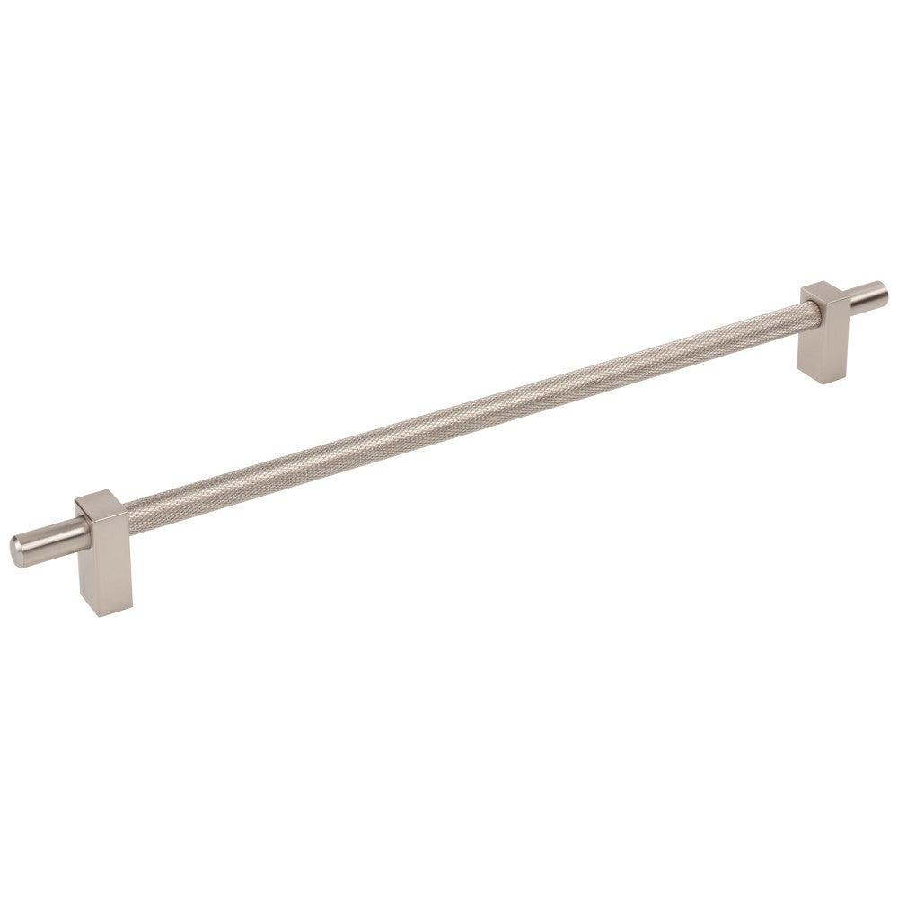 96 mm Center-to-Center Satin Nickel Larkin 3 Knurled Center Cabinet Bar Pull