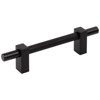 96 mm Center-to-Center Satin Nickel Larkin 3 Knurled Center Cabinet Bar Pull