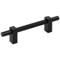 96 mm Center-to-Center Satin Nickel Larkin 3 Knurled Center Cabinet Bar Pull