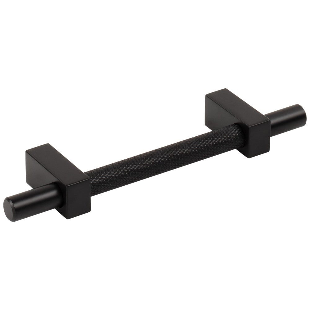 96 mm Center-to-Center Satin Nickel Larkin 3 Knurled Center Cabinet Bar Pull