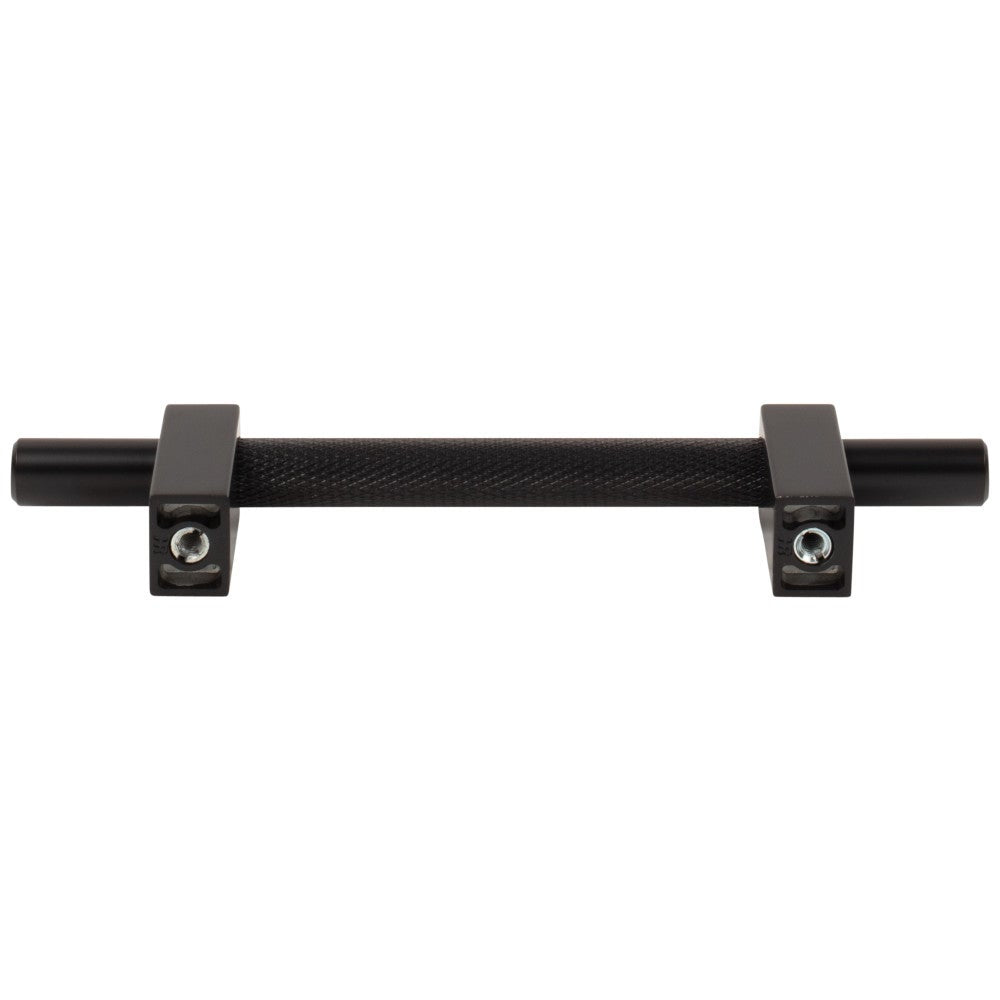 96 mm Center-to-Center Satin Nickel Larkin 3 Knurled Center Cabinet Bar Pull