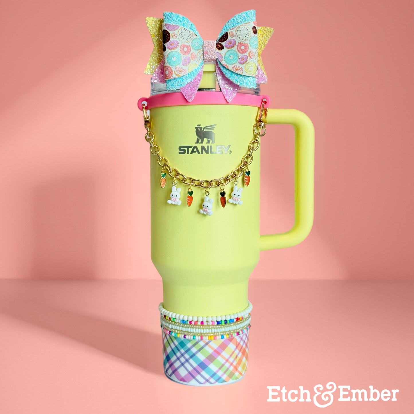 Spring Bunnies Deluxe Tumbler Charm Necklace