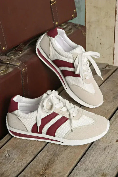 Yellow Patchwork Sneakers - Microfiber Breathable Shoes - Wholesale Comfort