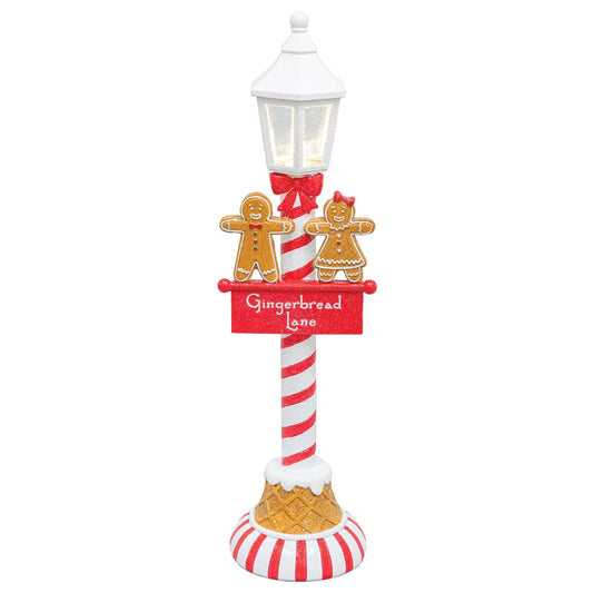 14" Candied Gingerbread Lamppost Tabletop