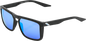 100% Renshaw Sunglasses - Matte Black - HiPER Blue Mirror 60021-00001