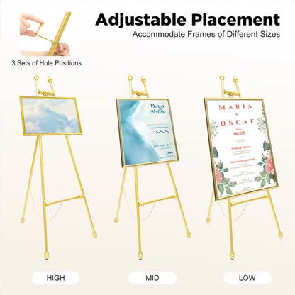 Gold Easel Stand - Ovis Metal Welcome Sign Board Display