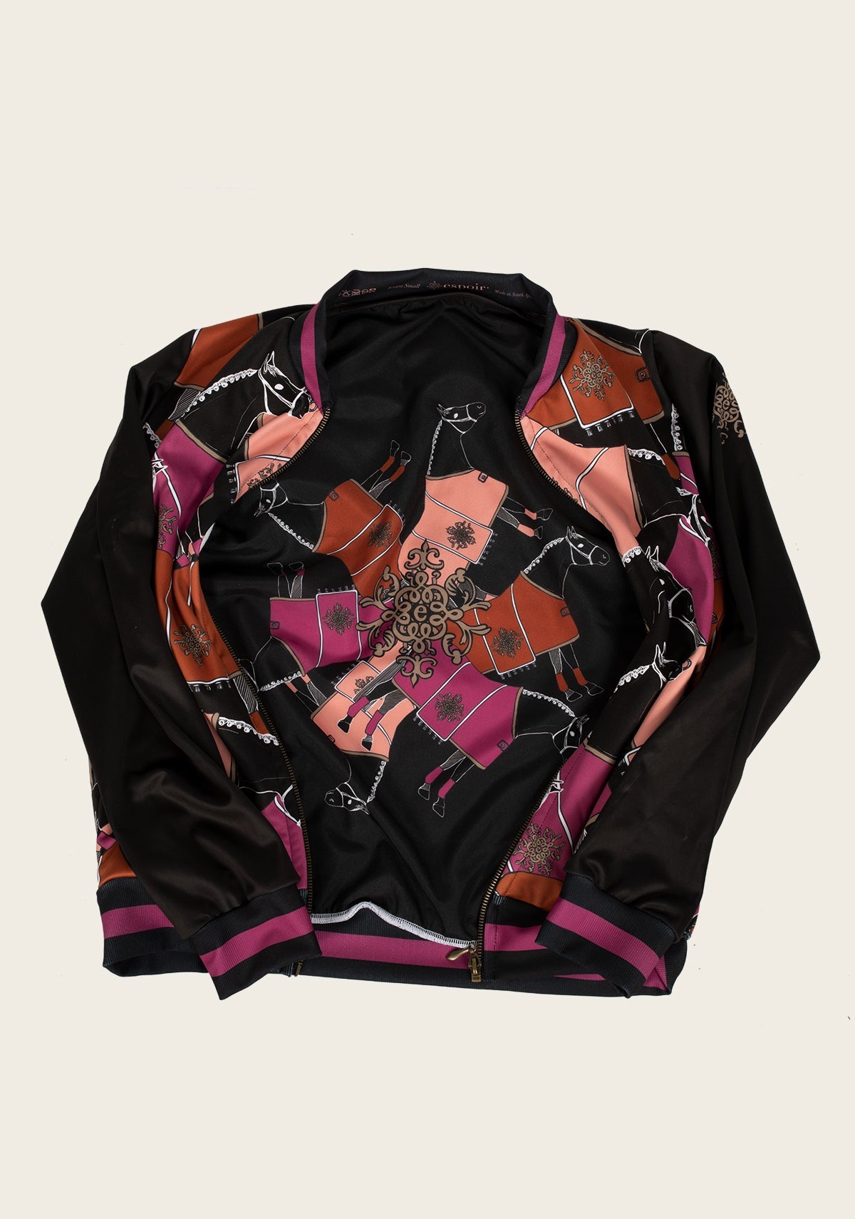 ON SALE!!!  Espoir Black Blanketed Horse Bomber Jacket