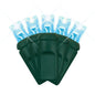 LED Mini Lights 5MM Aqua Twinkle Green Wire - 6" Spacing