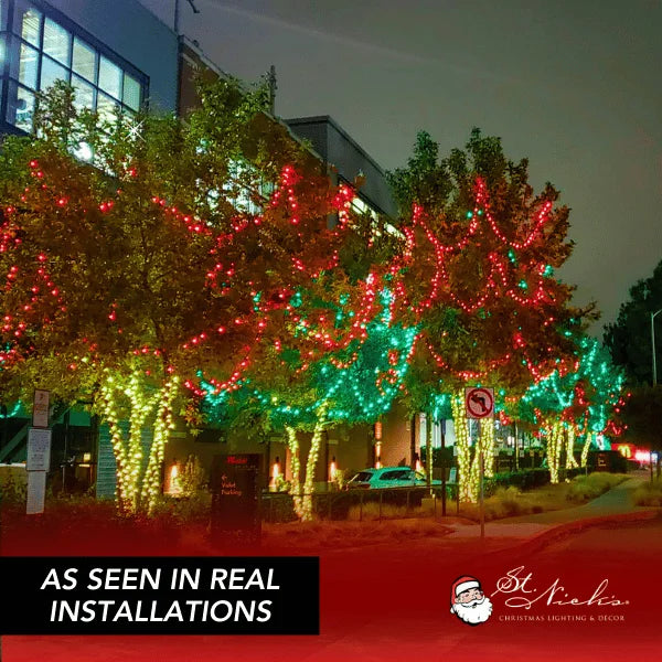 LED Mini Lights 5MM Red Twinkle Green Wire  6" Spacing