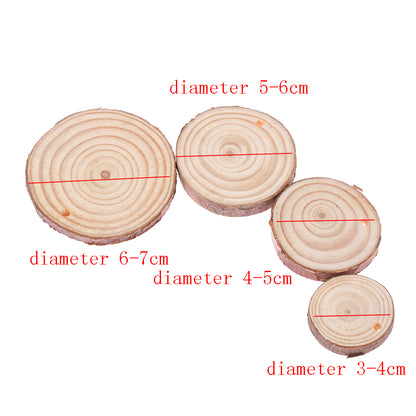 5PCS Natural Wooden Ornament Scrapbooking Wood