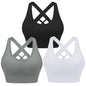 Women's Four Season Solid Nylon Sports Bra - Cross Strap Design