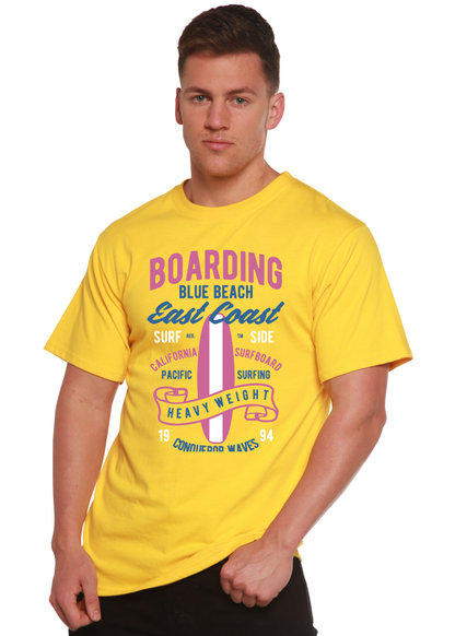 Boarding Blue Beach Men's Bamboo Viscose/Organic Cotton Short Sleeve Graphic T-Shirt