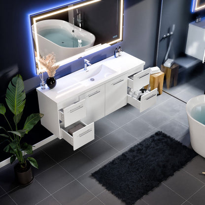 Eviva Axel Wall Mount Bath Vanity with Acrylic Top and Integrated Sink