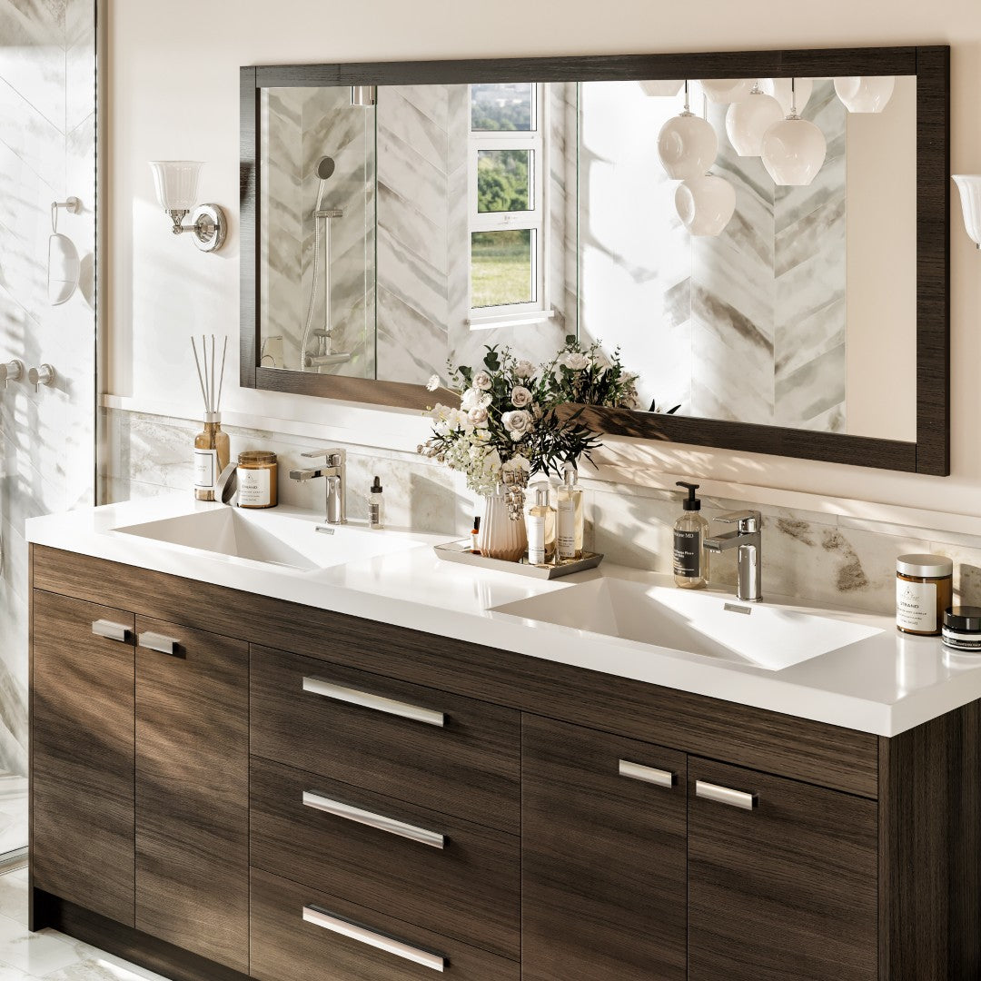 Eviva Lugano Bath Vanity with Acrylic Top and Integrated Sink (24"-84")