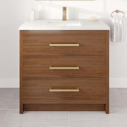 Eviva Curio Bath Vanity with Carrara Quartz Top and Undermount Porcelain Sink (24"-60")