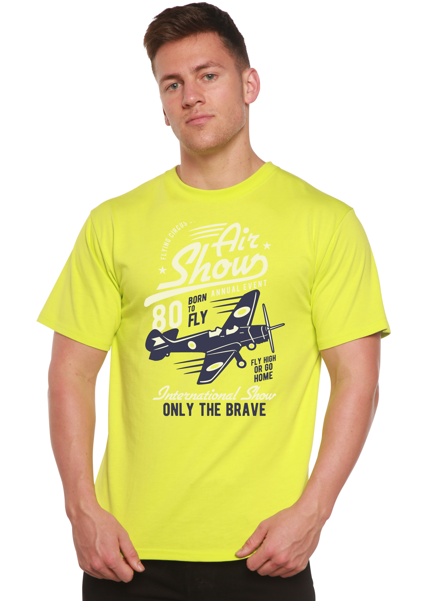 Air Show Men's Bamboo Viscose/Organic Cotton Short Sleeve Graphic T-Shirt
