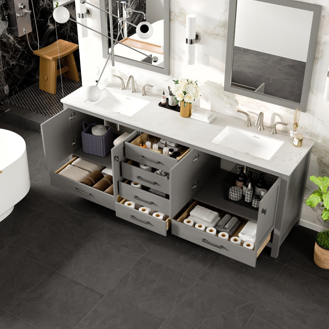 Eviva Aberdeen Bath Vanity with Counter Top and Undermount Porcelain Sink (24"-96")