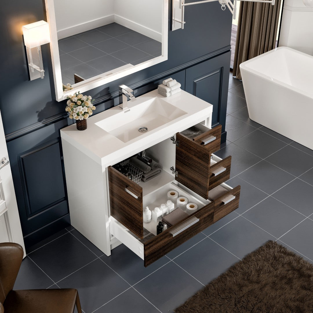 Eviva Grace Bath Vanity with Acrylic Top and Integrated Sink (24"-48")