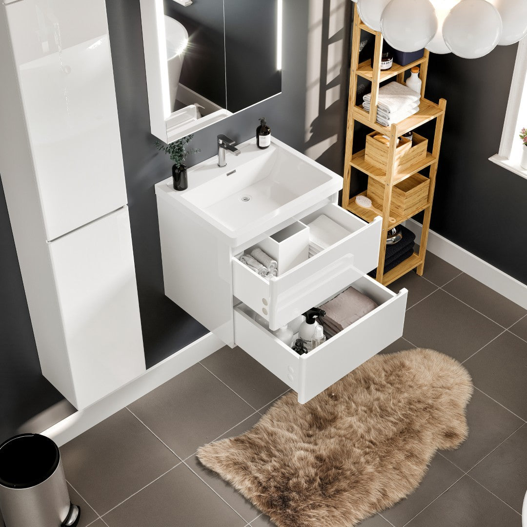 Eviva Glazzy Bath Vanity with Acrylic Top and Integrated Sink