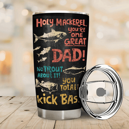 We Hooked The Best Dad - Personalized Fat Tumbler Cup - Custom Gift for Fishing Dad, Grandpa, Daddy, Dada, Husband | Birthday, Father's Day