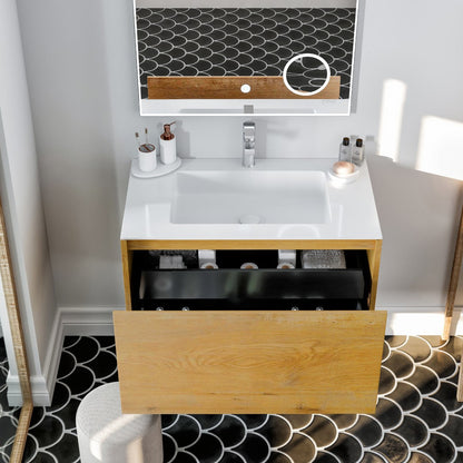 Eviva Madeira Wall Mount Bath Vanity with Acrylic Top and Integrated Sink (20"-48")