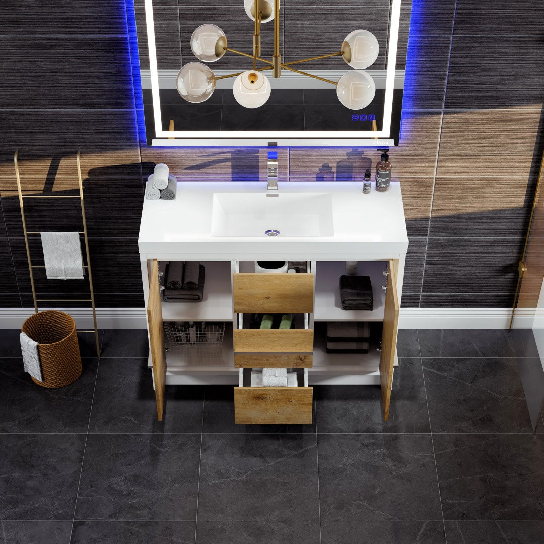 Eviva Grace Bath Vanity with Acrylic Top and Integrated Sink (24"-48")