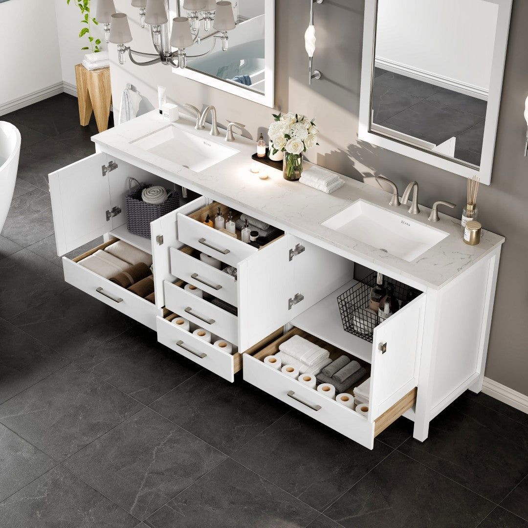 Eviva Aberdeen Bath Vanity with Counter Top and Undermount Porcelain Sink (24"-96")