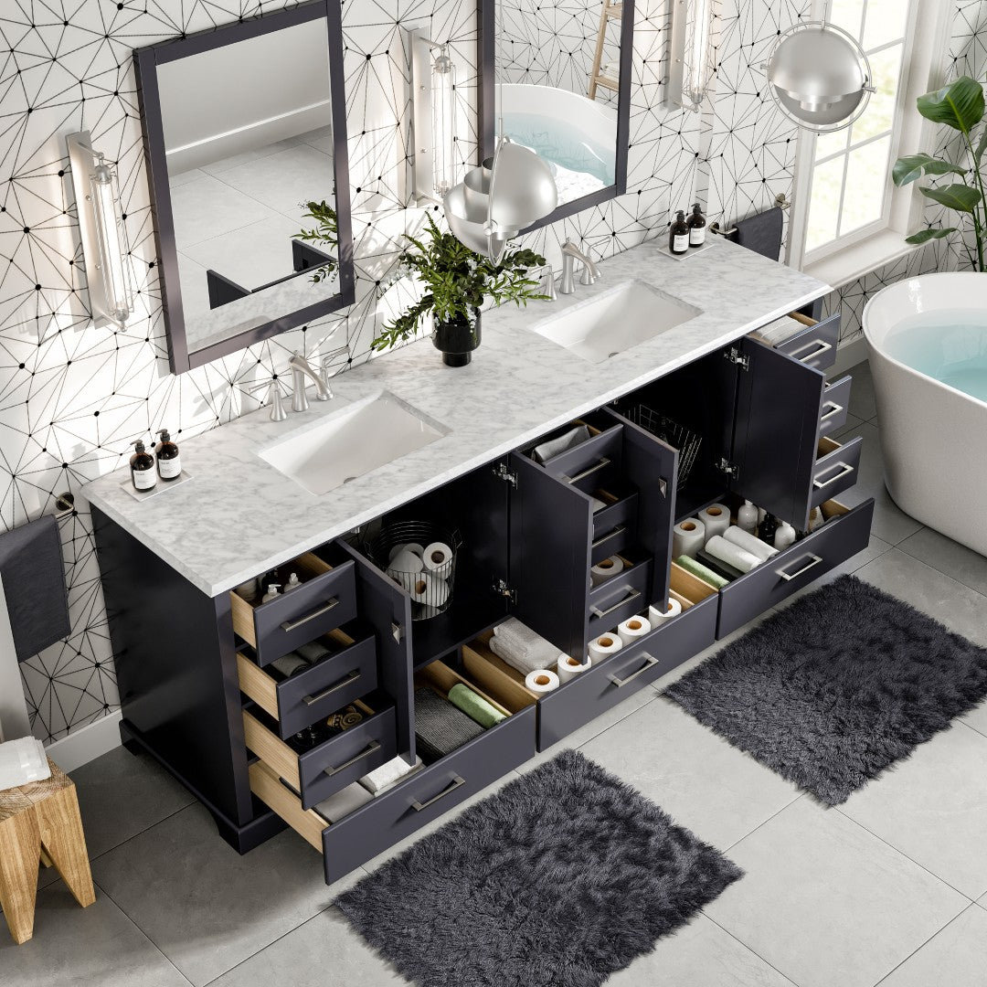 Eviva Storehouse Bath Vanity with  Counter Top and Undermount Porcelain Sinks