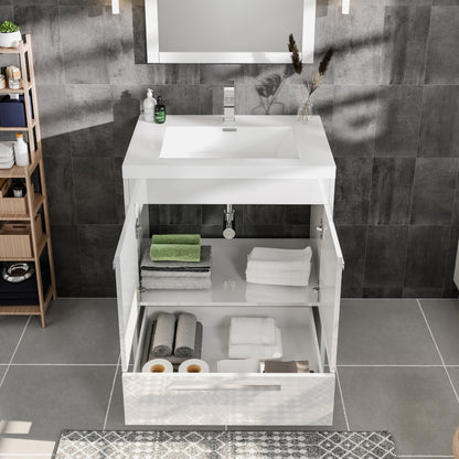 Eviva Lugano Bath Vanity with Acrylic Top and Integrated Sink (24"-84")
