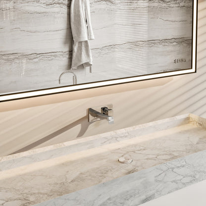 Eviva Fritti Wall Mount Bath Vanity with Carrara Marble Top and Integrated Sink