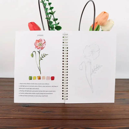 Floral Watercolor Workbook Spiral Sketchbook for Beginner Artists