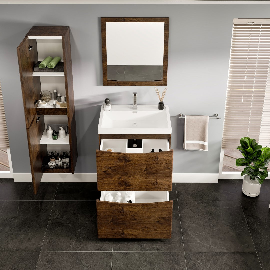 Eviva Smile Bath Vanity with Acrylic Top and Integrated Sink (24"-48")