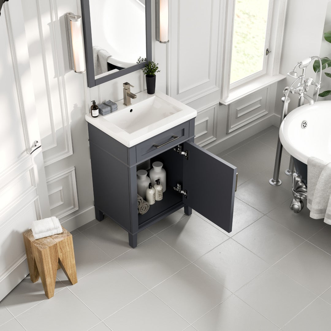 Eviva Garci Bath Vanity with Porcelain Top and Integrated Sink