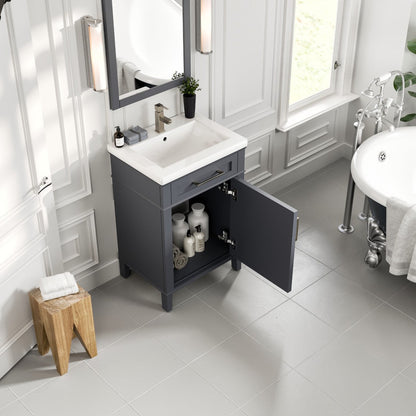 Eviva Garci Bath Vanity with Porcelain Top and Integrated Sink