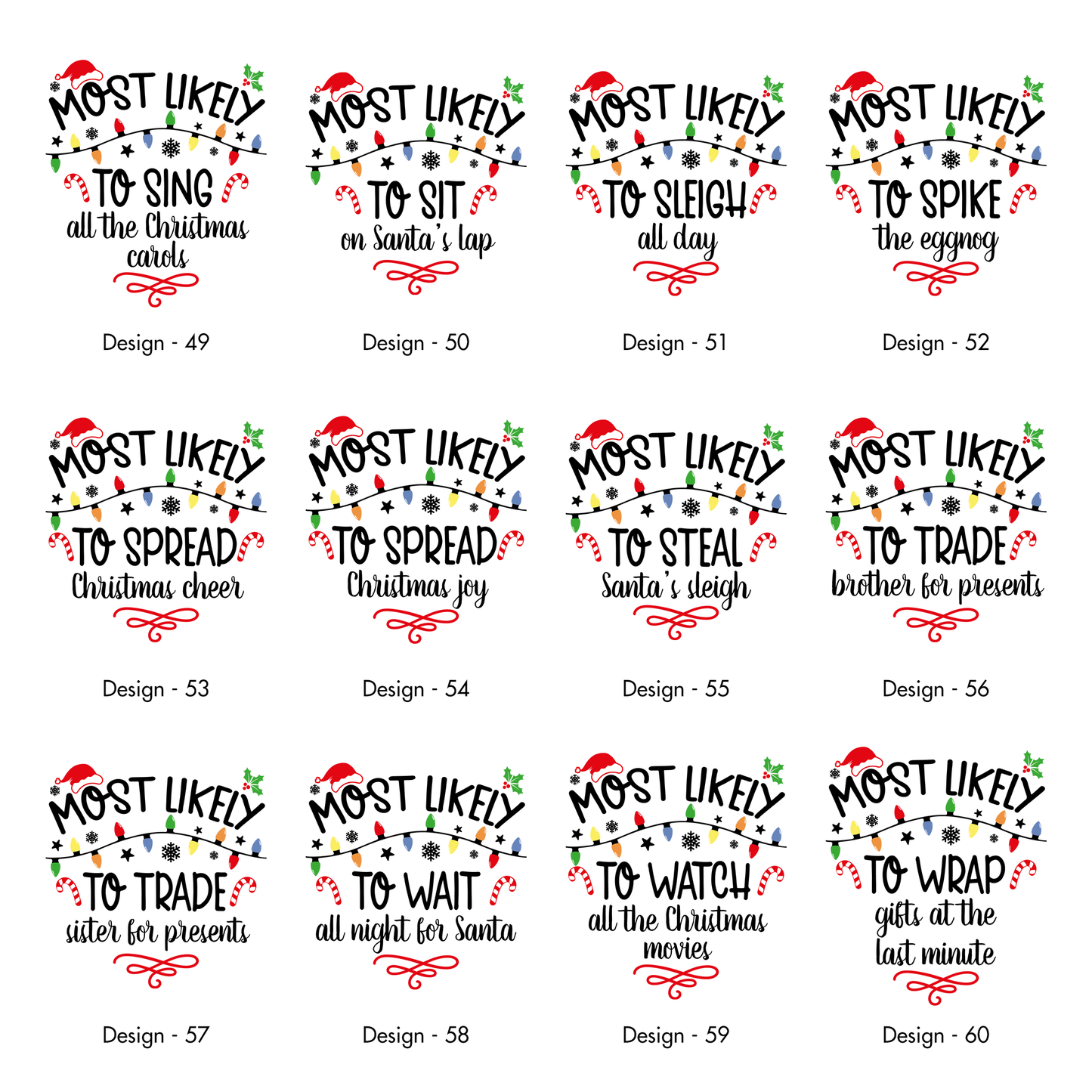 Most Likely To Christmas Family Tees - 60 Designs! Comfort Colors T-Shirt