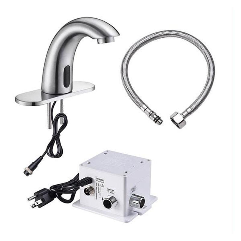 Brushed Nikel Touchless Commercial Faucet with Smart Temperature | Faucets | Kitchen + Metal