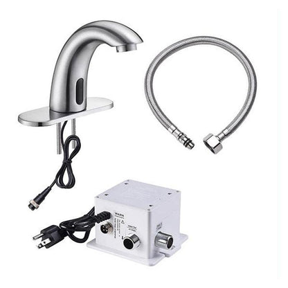 Brushed Nikel Touchless Commercial Faucet with Smart Temperature | Faucets | Kitchen + Metal