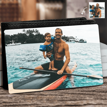 Custom Photo Wallet Insert Card - Personalized Double-Sided Aluminum Wallet Card - Gift for Dad or Grandpa | Birthdays, Father's Day, or any occasion